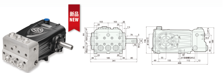 RTX-SS100.100N DX 全不锈钢材质高压柱塞泵